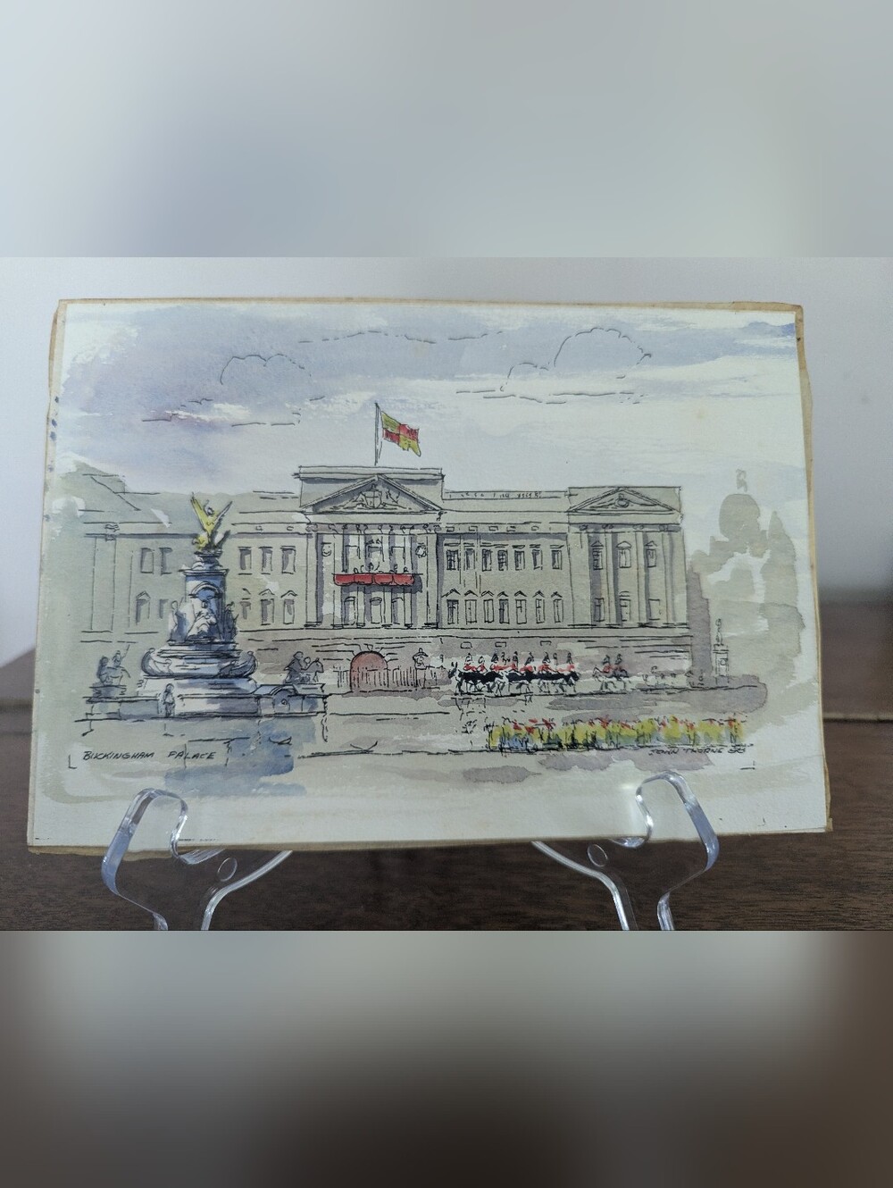 Original Watercolor & Ink Sketch by British Artist John Thorne 1983